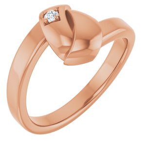 14K Rose Gold 1-Stone Family Engravable Ring Mounting