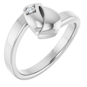 Continuum Sterling Silver 1-Stone Family Engravable Ring Mounting