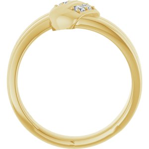 14K Yellow Gold 4-Stone Family Engravable Ring Mounting