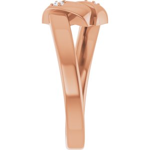 14K Rose Gold 2-Stone Family Engravable Ring Mounting