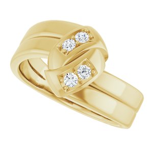 18K Yellow Gold 4-Stone Family Engravable Ring Mounting