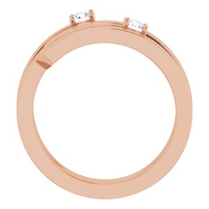 10K Rose Gold 2-Stone Family Engravable Ring Mounting