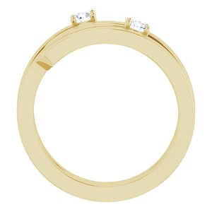 10K Yellow Gold 2-Stone Family Engravable Ring Mounting
