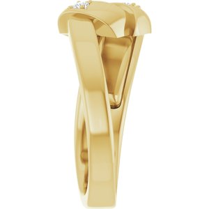 10K Yellow Gold 3-Stone Family Engravable Ring Mounting
