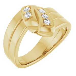 10K Yellow Gold 5-Stone Family Engravable Ring Mounting