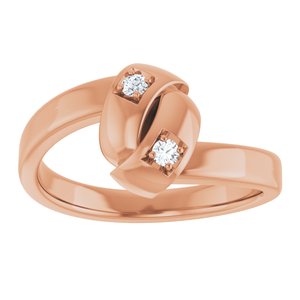 18K Rose Gold 2-Stone Family Engravable Ring Mounting
