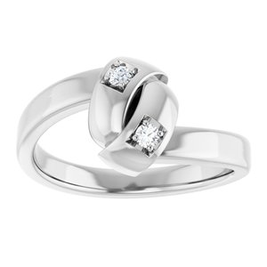 18K White Gold 2-Stone Family Engravable Ring Mounting