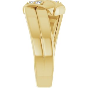 18K Yellow Gold 4-Stone Family Engravable Ring Mounting