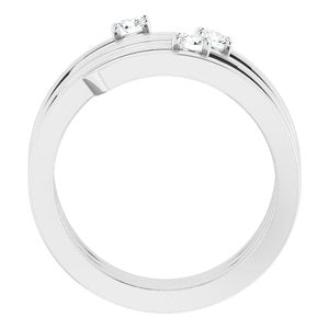 Continuum Sterling Silver 3-Stone Family Engravable Ring Mounting