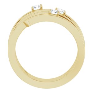 14K Yellow Gold 3-Stone Family Engravable Ring Mounting