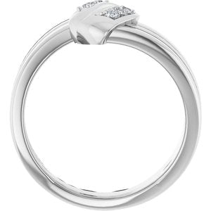 18K White Gold 5-Stone Family Engravable Ring Mounting