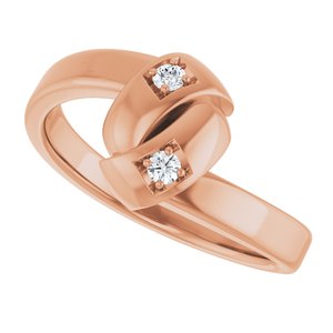 18K Rose Gold 2-Stone Family Engravable Ring Mounting