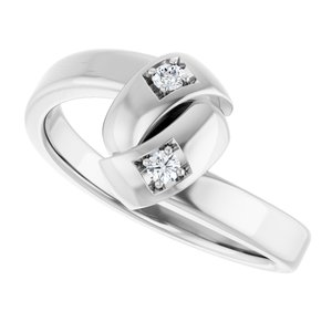 Continuum Sterling Silver 2-Stone Family Engravable Ring Mounting