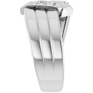 18K White Gold 5-Stone Family Engravable Ring Mounting