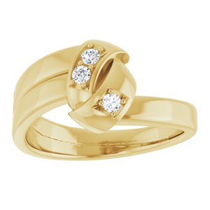 18K Yellow Gold 3-Stone Family Engravable Ring Mounting