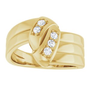18K Yellow Gold 5-Stone Family Engravable Ring Mounting