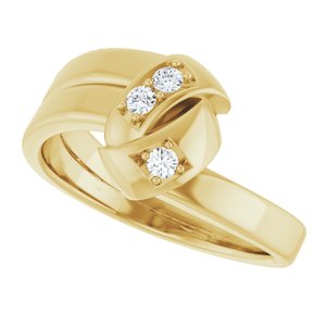 18K Yellow Gold 3-Stone Family Engravable Ring Mounting