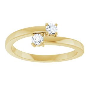 18K Yellow Gold 2-Stone Family Ring Mounting