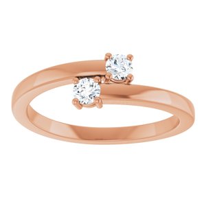 18K Rose Gold 2-Stone Family Ring Mounting