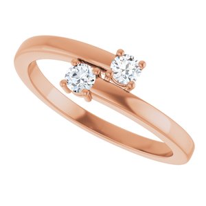 18K Rose Gold 2-Stone Family Ring Mounting