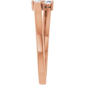 18K Rose Gold 2-Stone Family Ring Mounting