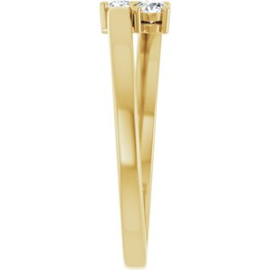 18K Yellow Gold 2-Stone Family Ring Mounting