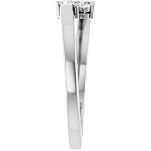 14K White Gold 2-Stone Family Ring Mounting
