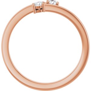18K Rose Gold 2-Stone Family Ring Mounting