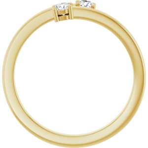 18K Yellow Gold 2-Stone Family Ring Mounting
