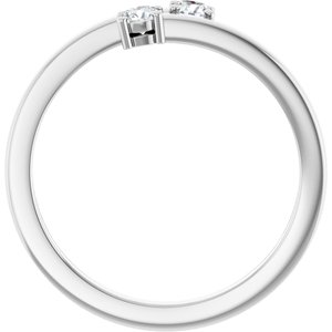 14K White Gold 2-Stone Family Ring Mounting