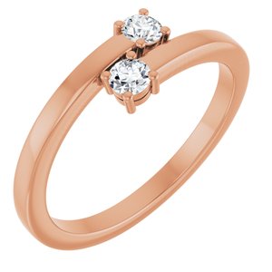 18K Rose Gold 2-Stone Family Ring Mounting