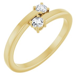 18K Yellow Gold 2-Stone Family Ring Mounting