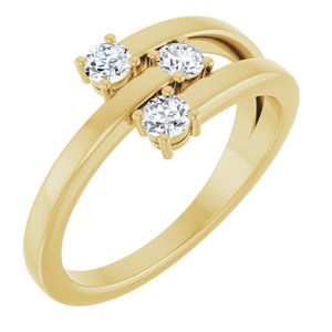 18K Yellow Gold 3-Stone Family Ring Mounting