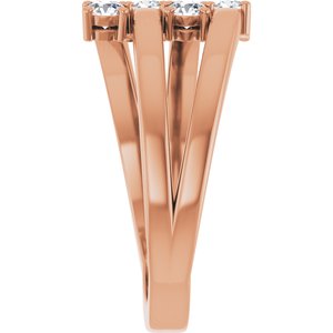 18K Rose Gold 4-Stone Family Ring Mounting