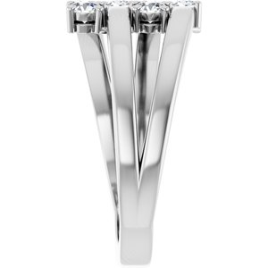 18K Palladium White Gold 4-Stone Family Ring Mounting