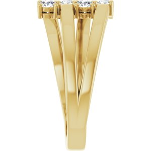 10K Yellow Gold 4-Stone Family Ring Mounting