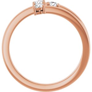 18K Rose Gold 3-Stone Family Ring Mounting