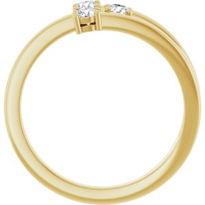 10K Yellow Gold 3-Stone Family Ring Mounting