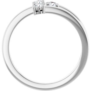 18K Palladium White Gold 3-Stone Family Ring Mounting