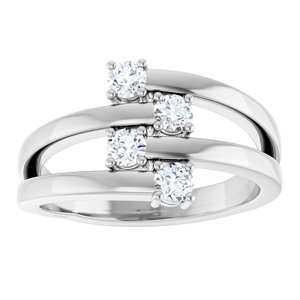 Continuum Sterling Silver 4-Stone Family Ring Mounting