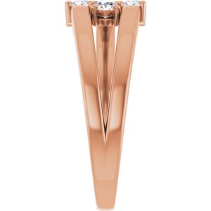18K Rose Gold 3-Stone Family Ring Mounting