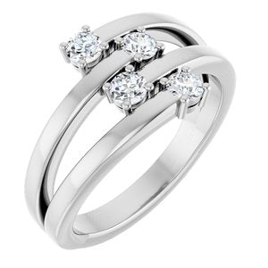 Continuum Sterling Silver 4-Stone Family Ring Mounting