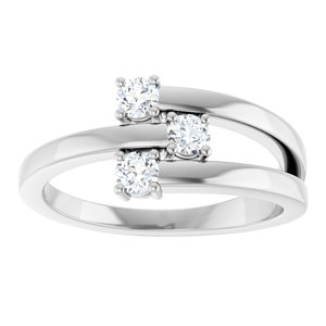 Continuum Sterling Silver 3-Stone Family Ring Mounting