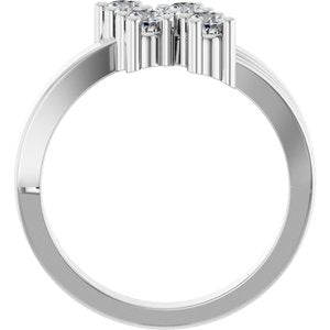 18K Palladium White Gold 4-Stone Family Engravable Ring Mounting