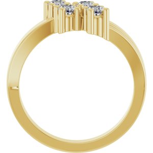 10K Yellow Gold 4-Stone Family Ring Mounting