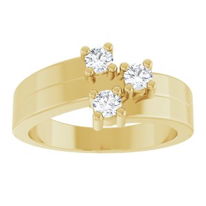 18K Yellow Gold 3-Stone Family Ring Mounting