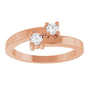 18K Rose Gold 2-Stone Family Engravable Ring Mounting