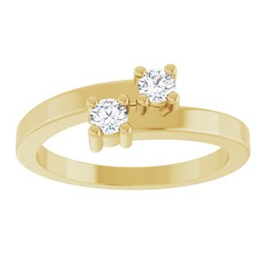 10K Yellow Gold 2-Stone Family Ring Mounting