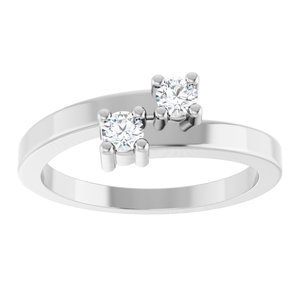 10K X1 White Gold 2-Stone Family Engravable Ring Mounting