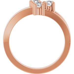 18K Rose Gold 3-Stone Family Engravable Ring Mounting